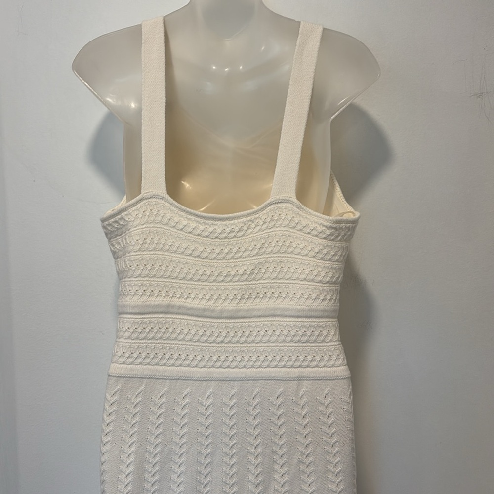 Haute Hippie Style Cream Knit/Crochet Tank Dress Size Large EUC - Picture 7 of 9